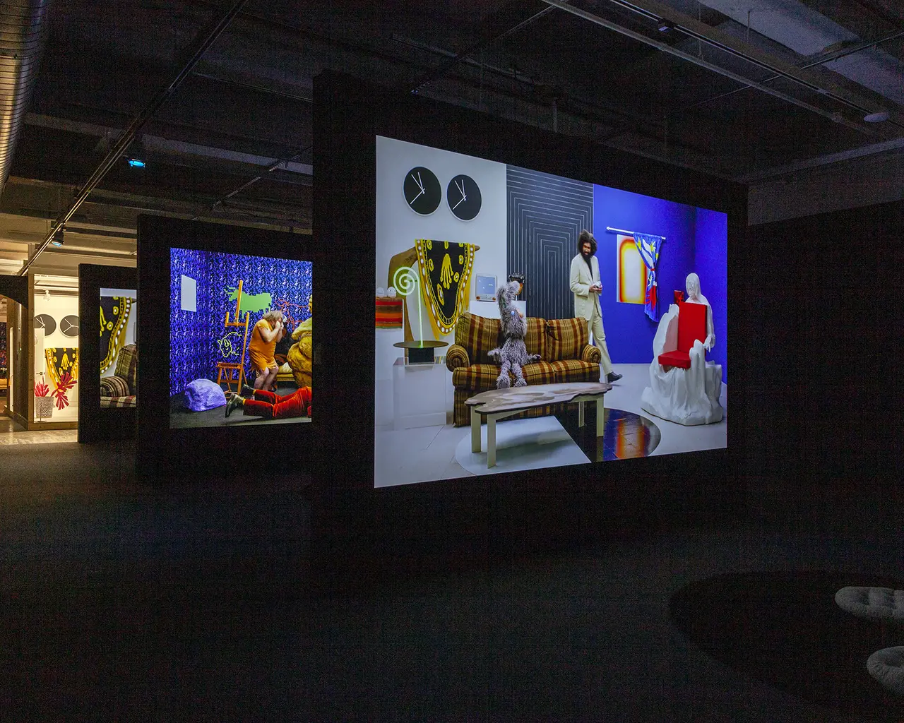 Jayson Musson, in collaboration with The Fabric Workshop and Museum, His History of Art, 2022, installation view, Philadelphia, PA. Photo by Carlos Avendaño.