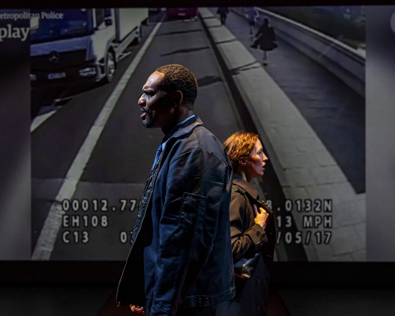 Inis Nua Theatre Company, Once Upon a Bridge, 2024. Pictured: Walter deShields and Alice York. Photo by Ashley Smith, Wide Eyed Studios.