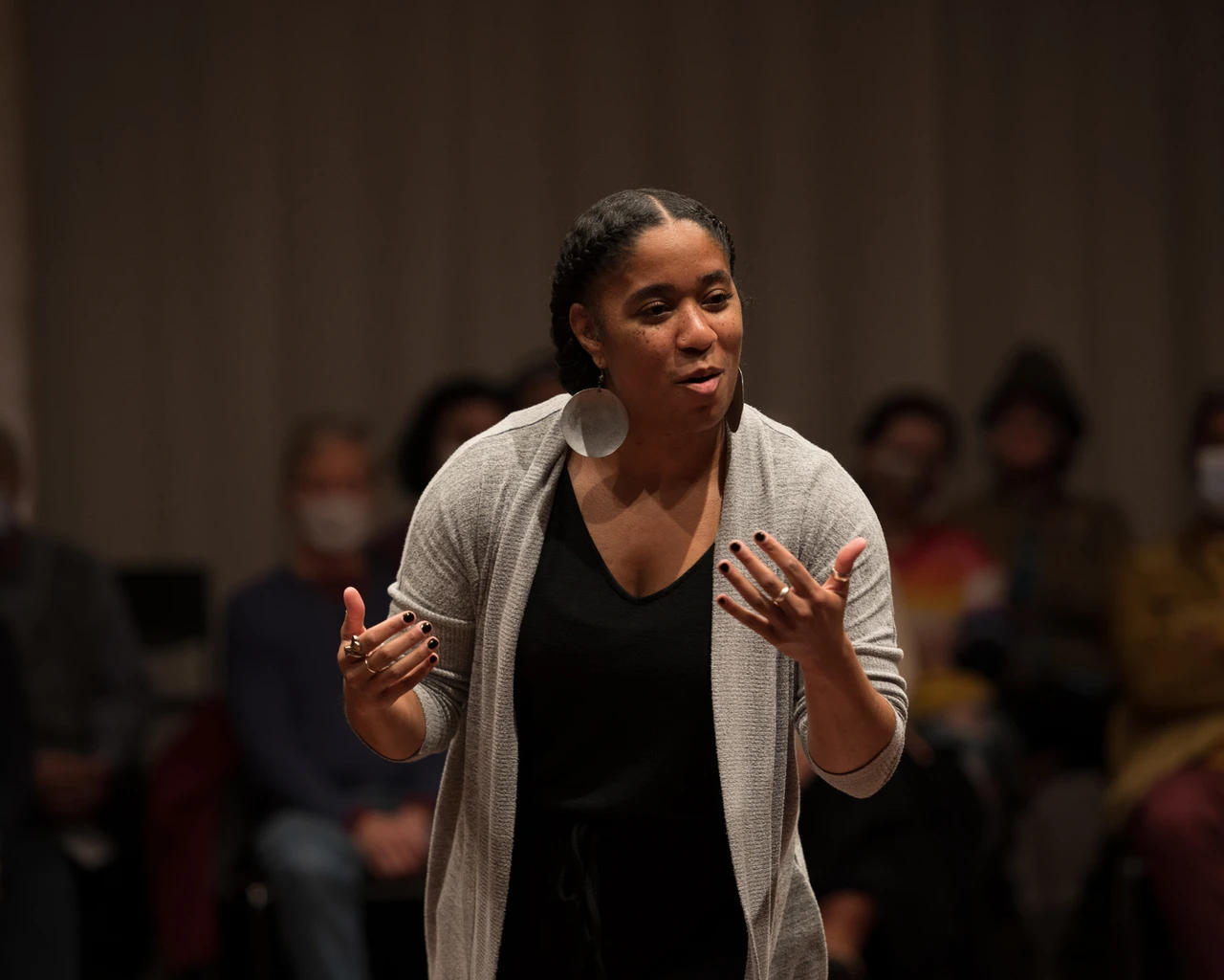 Pew Fellow Shavon Norris in Team Sunshine’s The Sincerity Project #4, 2021. Norris served as a guest director for the fourth iteration of the project. Photo by Johanna Austin.&nbsp;