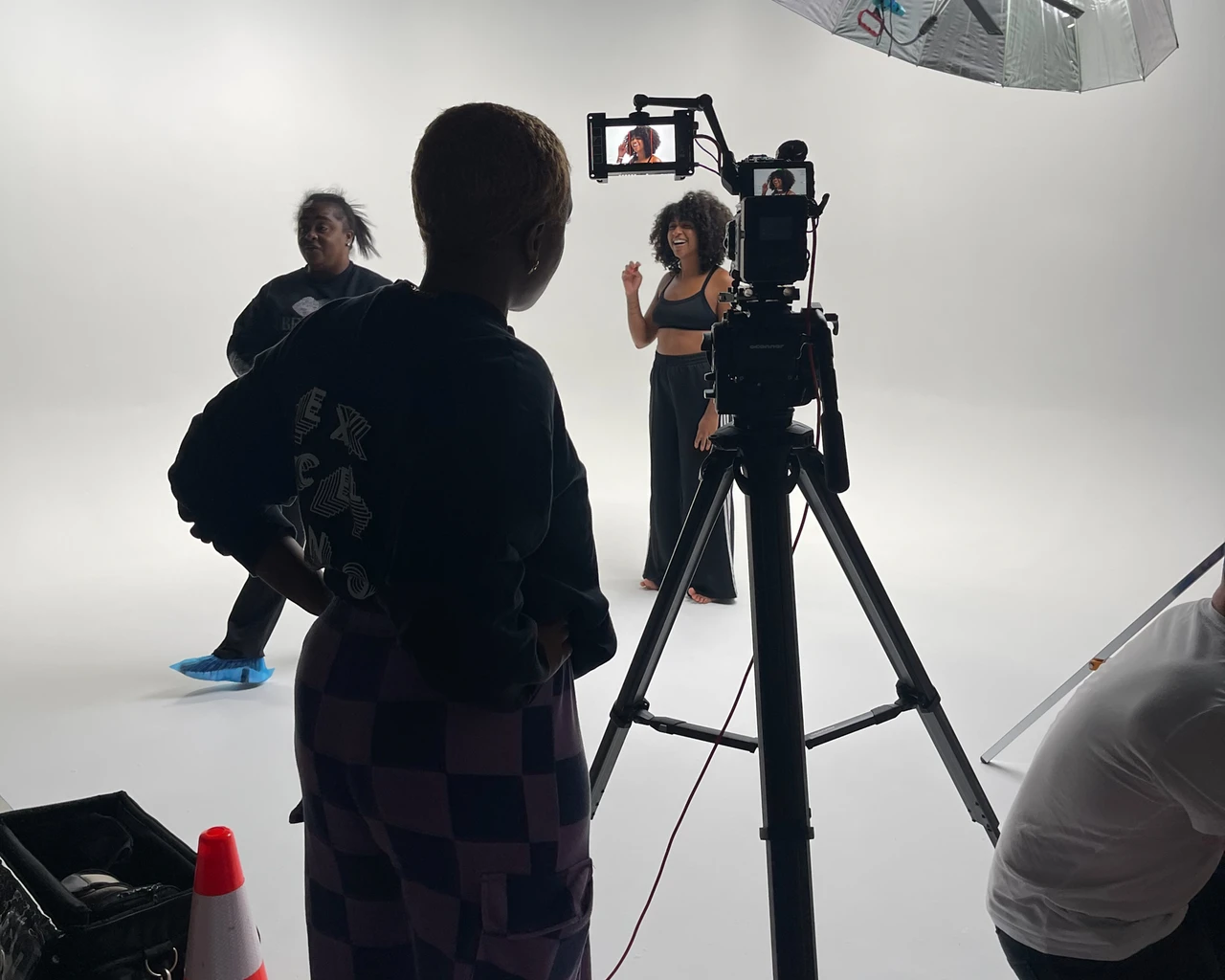 Pew Fellow Tshay on the set of Sable.