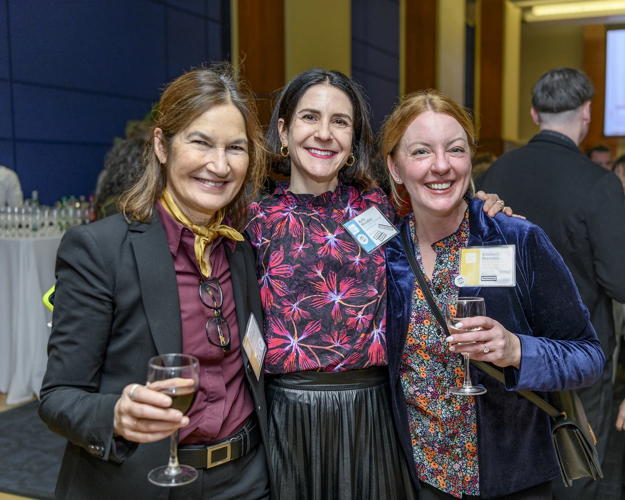 Marina McDougall (Vice President, Experience & Engagement, The Academy of Natural Sciences of Drexel University), Kelly Shindler (Executive Director, The Fabric Workshop and Museum), and Kimberly Reynolds (Chief Advancement Officer, The Academy of Natural Sciences of Drexel University). Photo by Constance Mensh.