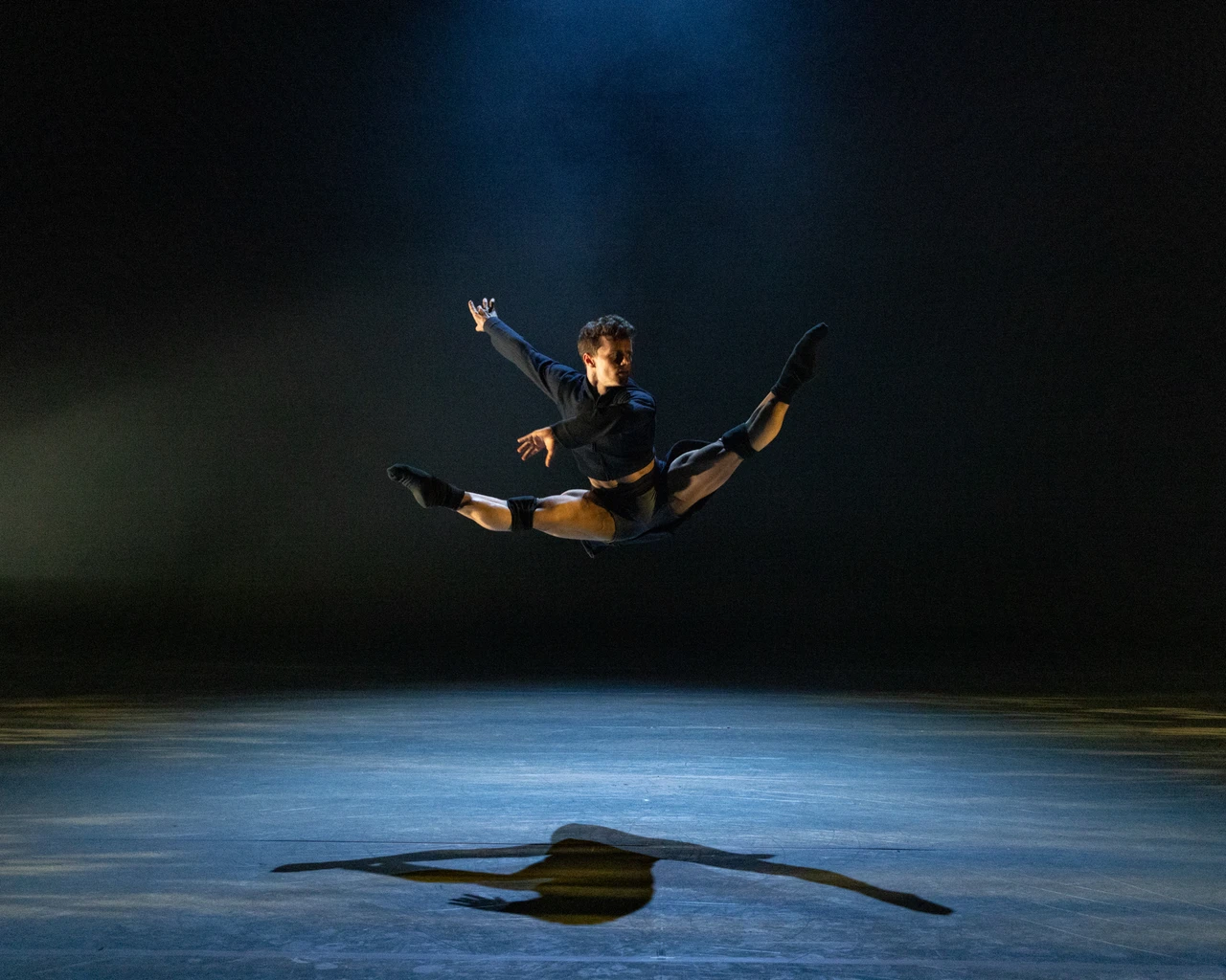 BalletX company member Eli Alford performs choreographer Jennifer Archibald’s Maslow’s Peak, 2024. Photo by Whitney Browne, courtesy of BalletX.&nbsp;