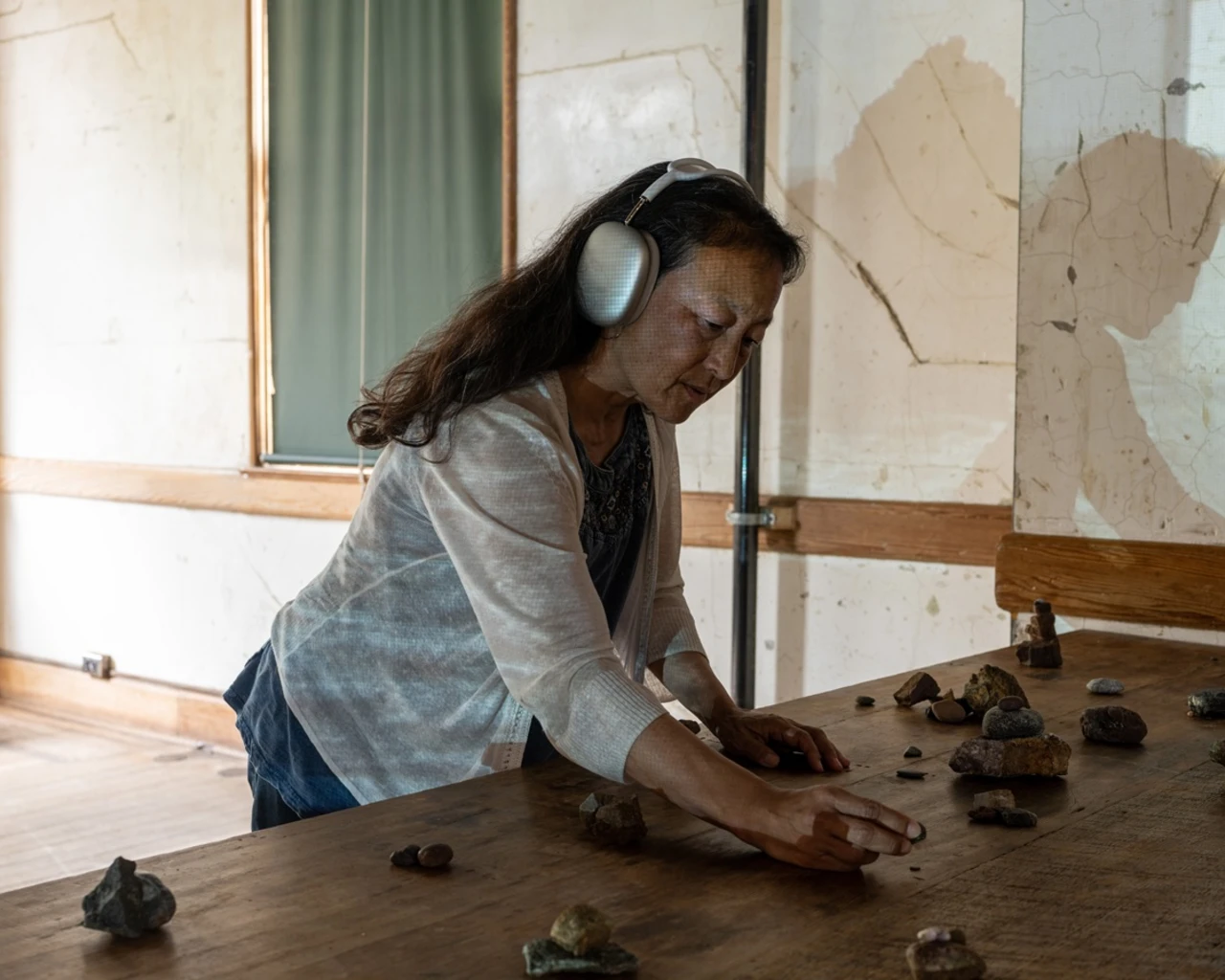 An audience member during a work-in-progress showing of Lunar Retreat at Headlands Center for the Arts, CA. Photo by Matthew Connor.&nbsp;