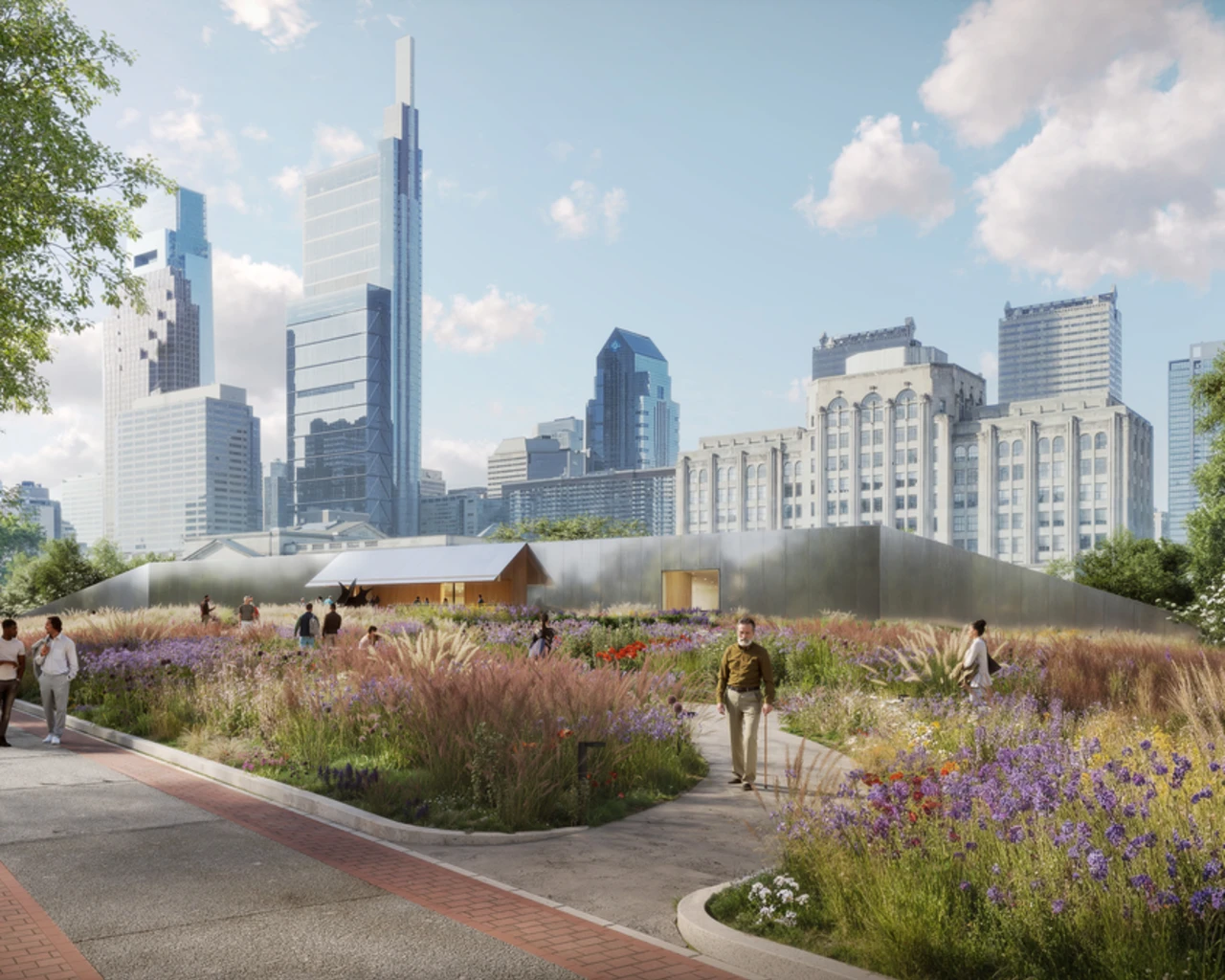 Calder Gardens outdoor rendering. Image courtesy of The Barnes Foundation.