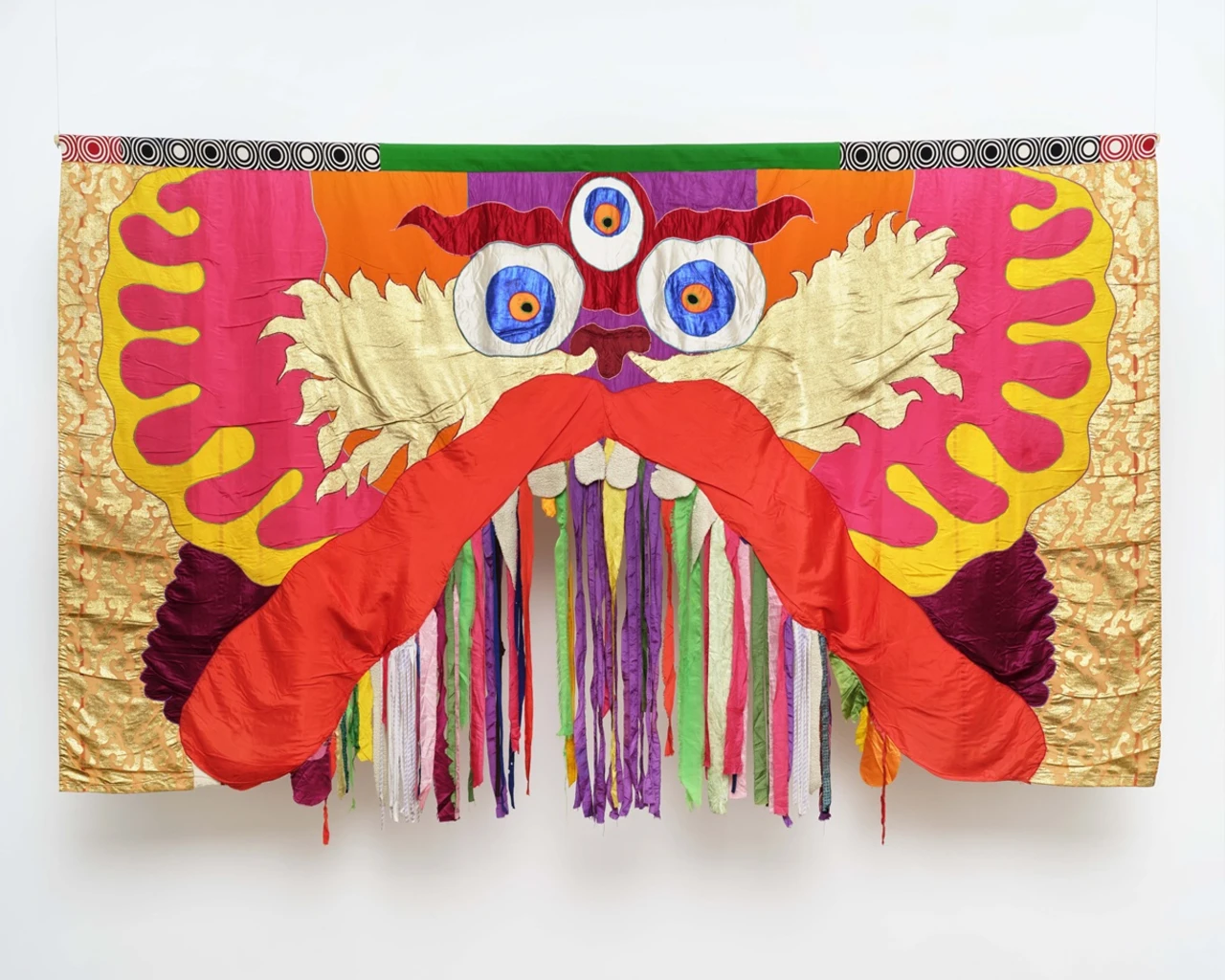Moki Cherry, Title Unknown (Dragon), 1975; textile appliqué tapestry (silk, cotton, mixed fabrics). Photo courtesy of: Anders Sune Berg, Galleri Nicolai Wallner.