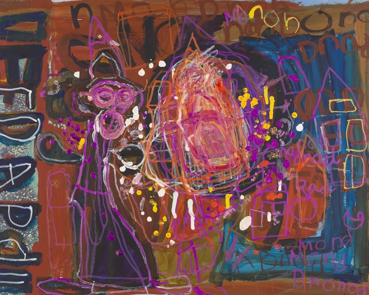 Brandon Spicer-Crawley, Me, You, 2019; acrylic paint and marker on poster board. Image courtesy of the Hurford Center for the Arts and Humanities.
