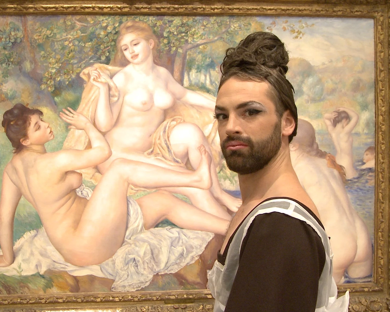 Pew Fellow Rose Jarboe as Bearded Barbra, Color Me Bearded, Philadelphia Museum of Art, 2017. Photo by Jorge Cousineau.