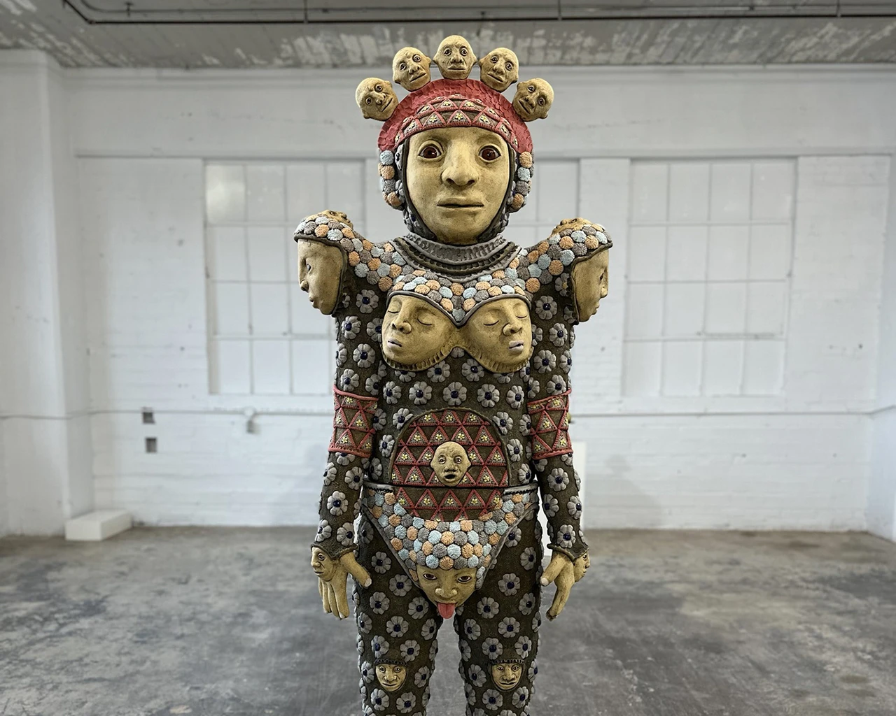 Pew Fellow George Rodrigeuz, Love You Carnal, 2023, Stoneware with glaze 85" x 28" x 22". Photo courtesy of George Rodriguez.