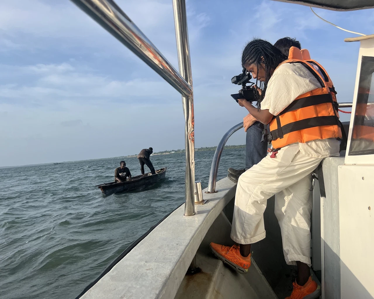 Pew Fellow Sosena Solomon on location. Photo courtesy of Sosena Solomon.