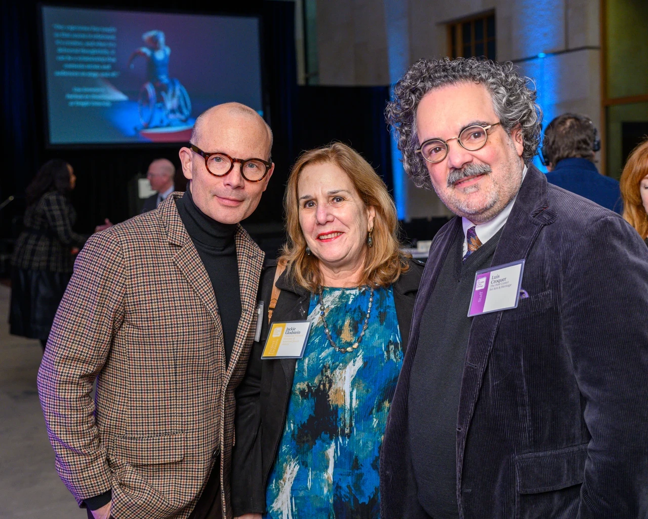Thom Collins (Neubauer Family Executive Director and President, Barnes Foundation) with Jackie Glodstein (Chief Development Officer, Weitzman National Museum of American Jewish History) and Luis Croquer (Interim Director of Project Grant Programs, The Pew Center for Arts &amp; Heritage). Photo by Constance Mensh.