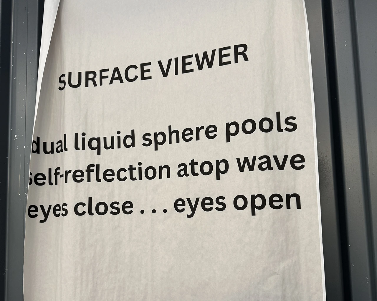 Wayne David Hubbard, "Surface Viewer," Cherry Street Pier, 2026. Photo by Maisha Elonai.