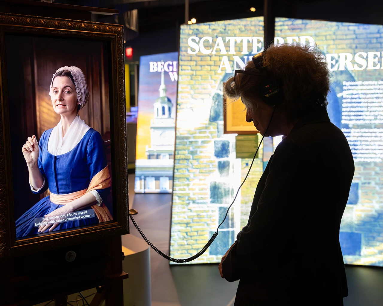 A guest at The Weitzman National Museum of American Jewish History's exhibition The First Salute. Photo by Christopher Brown / Shoot From Within Photography.&nbsp;