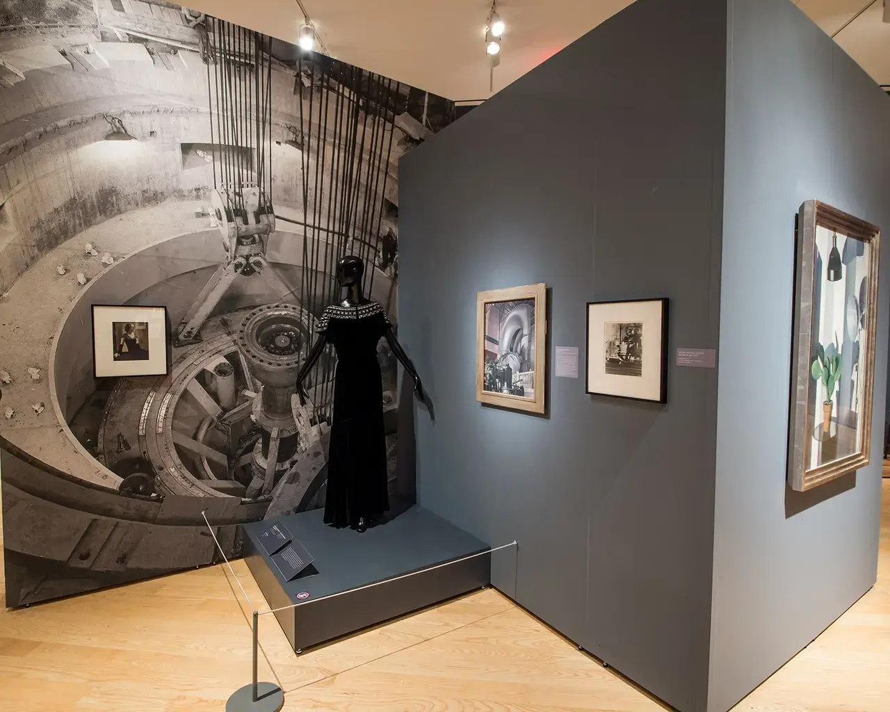 Charles Sheeler: Fashion, Photography, and Sculptural Form, installation view, James A. Michener Art Museum, 2016. Photo by Dara N. King.