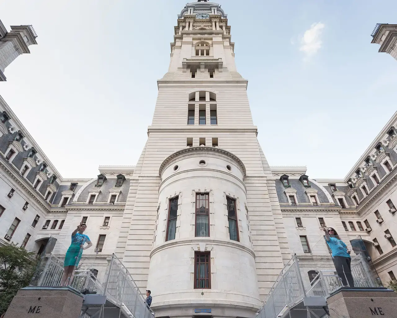 Mel Chin, Two Me, 2017, Philadelphia City Hall. Presented as part of Mural Arts Philadelphia&rsquo;s Monument Lab. Photo by Steve Weinik.