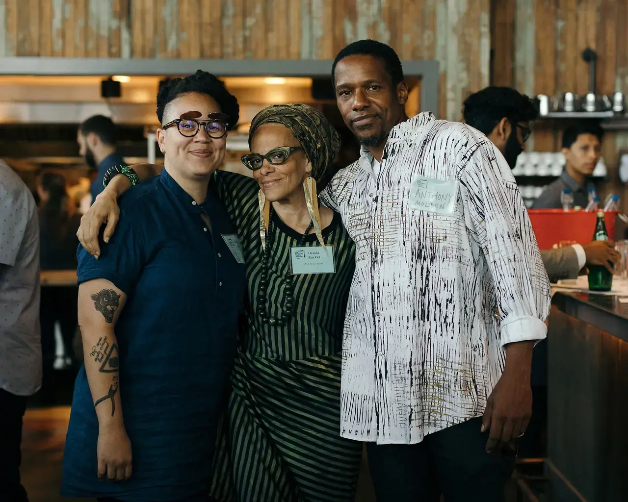 From left to right: Meg Onli of Institute of Contemporary Art, 2018 Pew Fellow Ursula Rucker, and Anthony Molden. Photo by Sabina Sister.