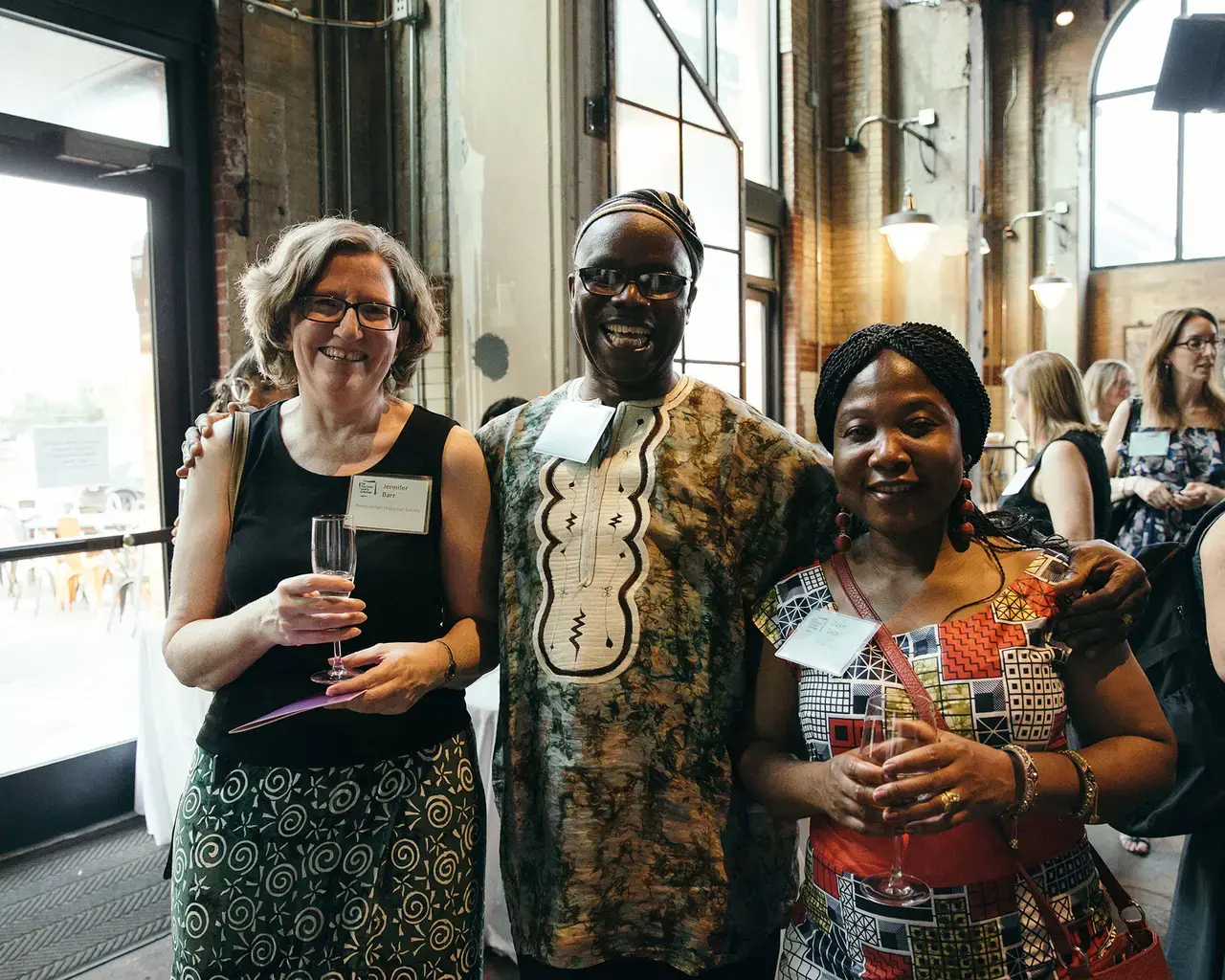 Jennifer Barr of the Presbyterian Historical Society, Gbahtuo Comgbaye, and 2018 Pew Fellow Zaye Tete. Photo by Sabina Sister.