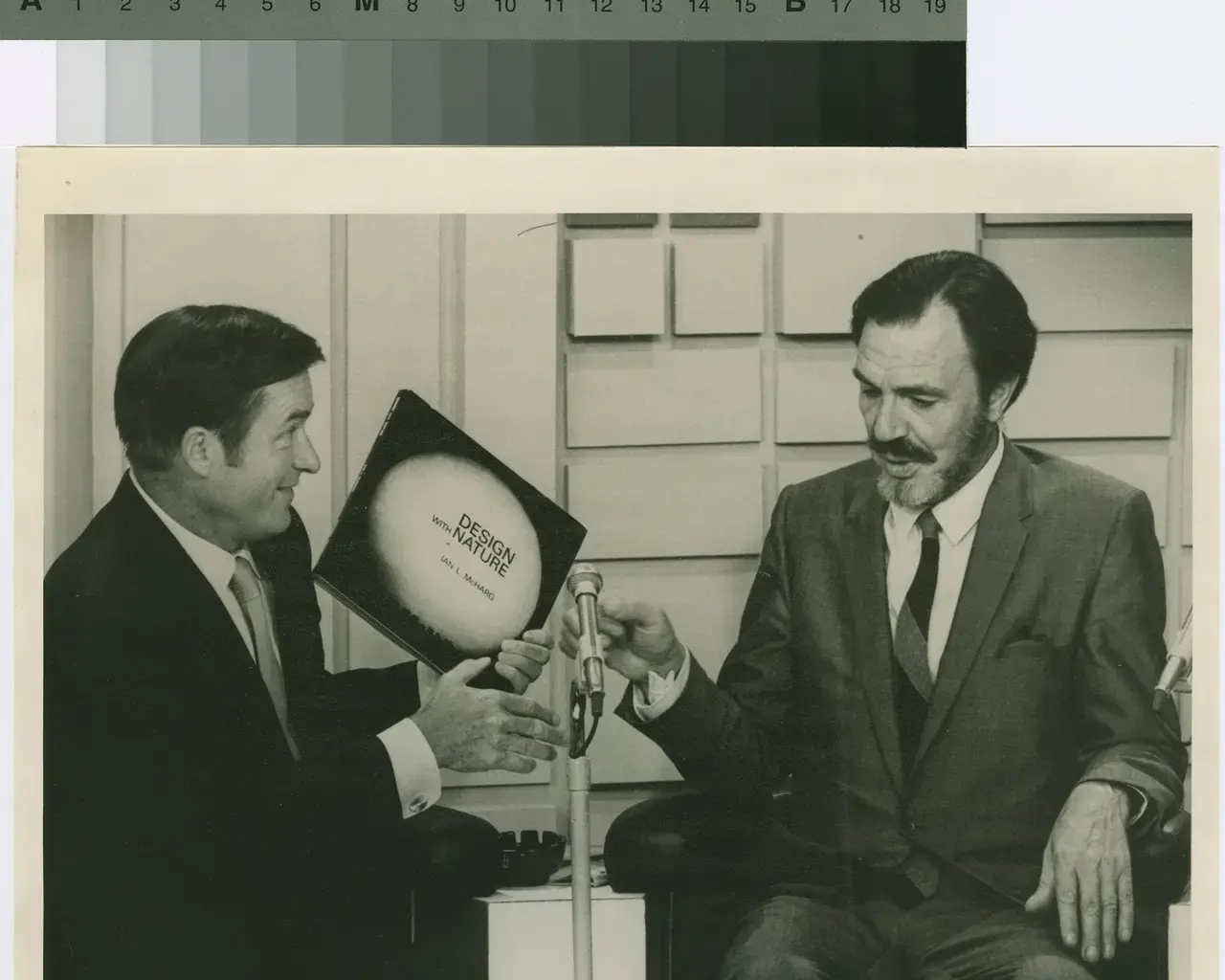 "Design With Nature Now," Ian McHarg on the Mike Douglas show discussing his book, "Design With Nature," 1969. Photo courtesy of The Architectural Archives, University of Pennsylvania.&nbsp;