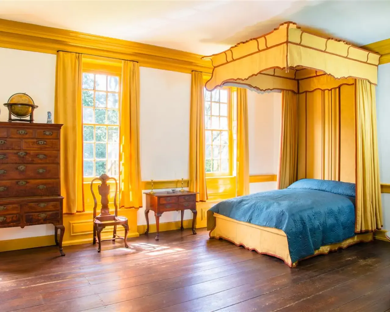 Stenton, recently restored Yellow Lodging Room. Photo by Jere Paolini, 2017.