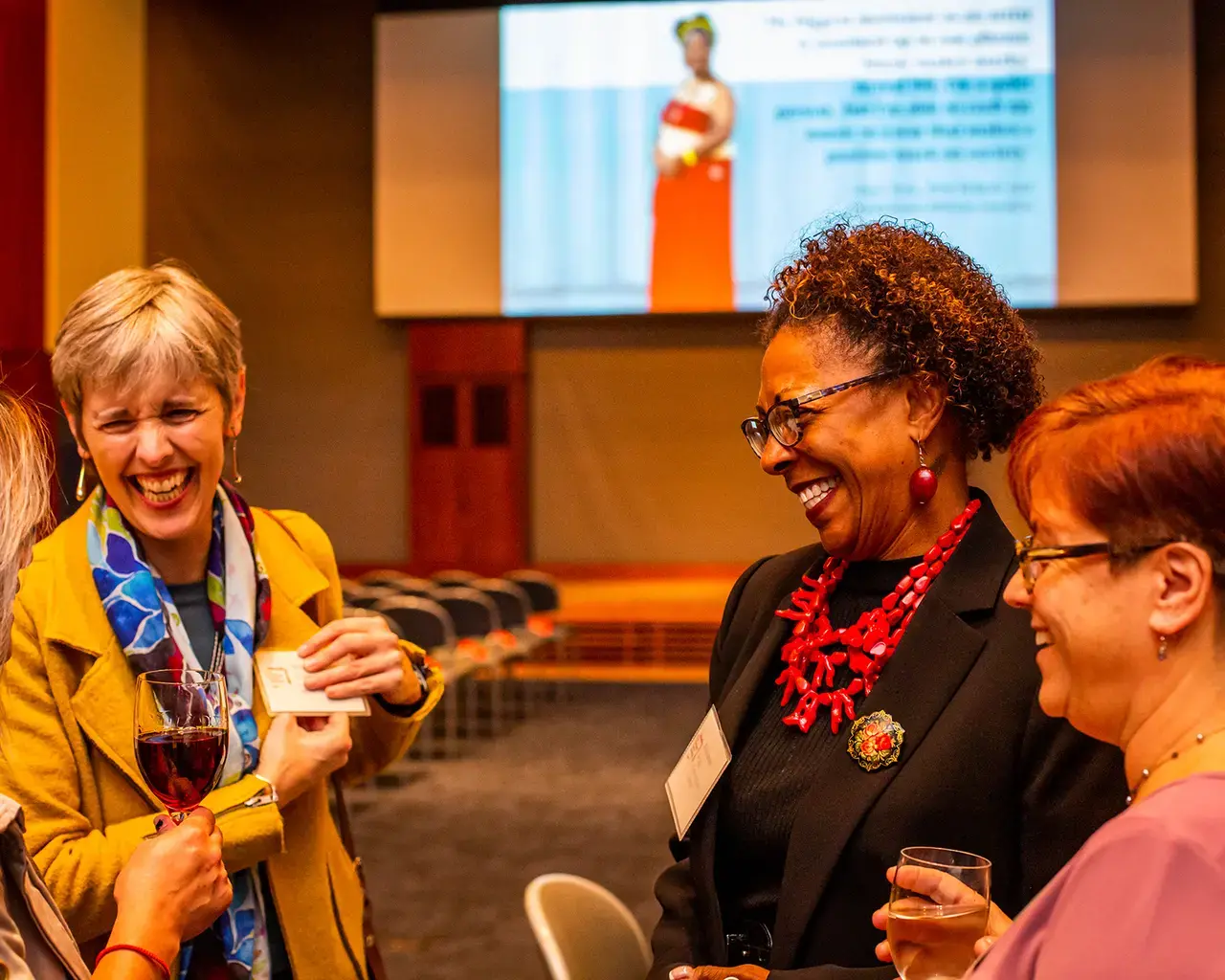 From left to right: Yvonne Lung and Nadine Kolowrat of Nichole Canuso Dance Company and Marianne Fray and Karen Pollack of the Maternity Care Coalition. Photo by Ashley Smith of Wide Eyed Studios.