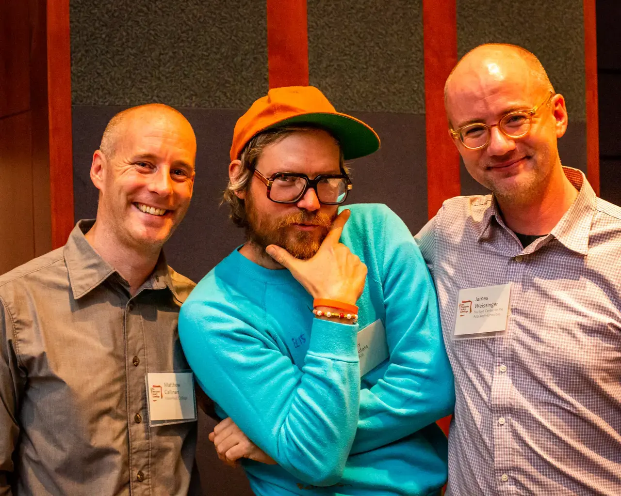 From left to right: Matthew Callinan of Haverford College, Billy Dufala of RAIR, and James Weissinger of the Hurford Center for the Arts and Humanities. Photo by Ashley Smith of Wide Eyed Studios.