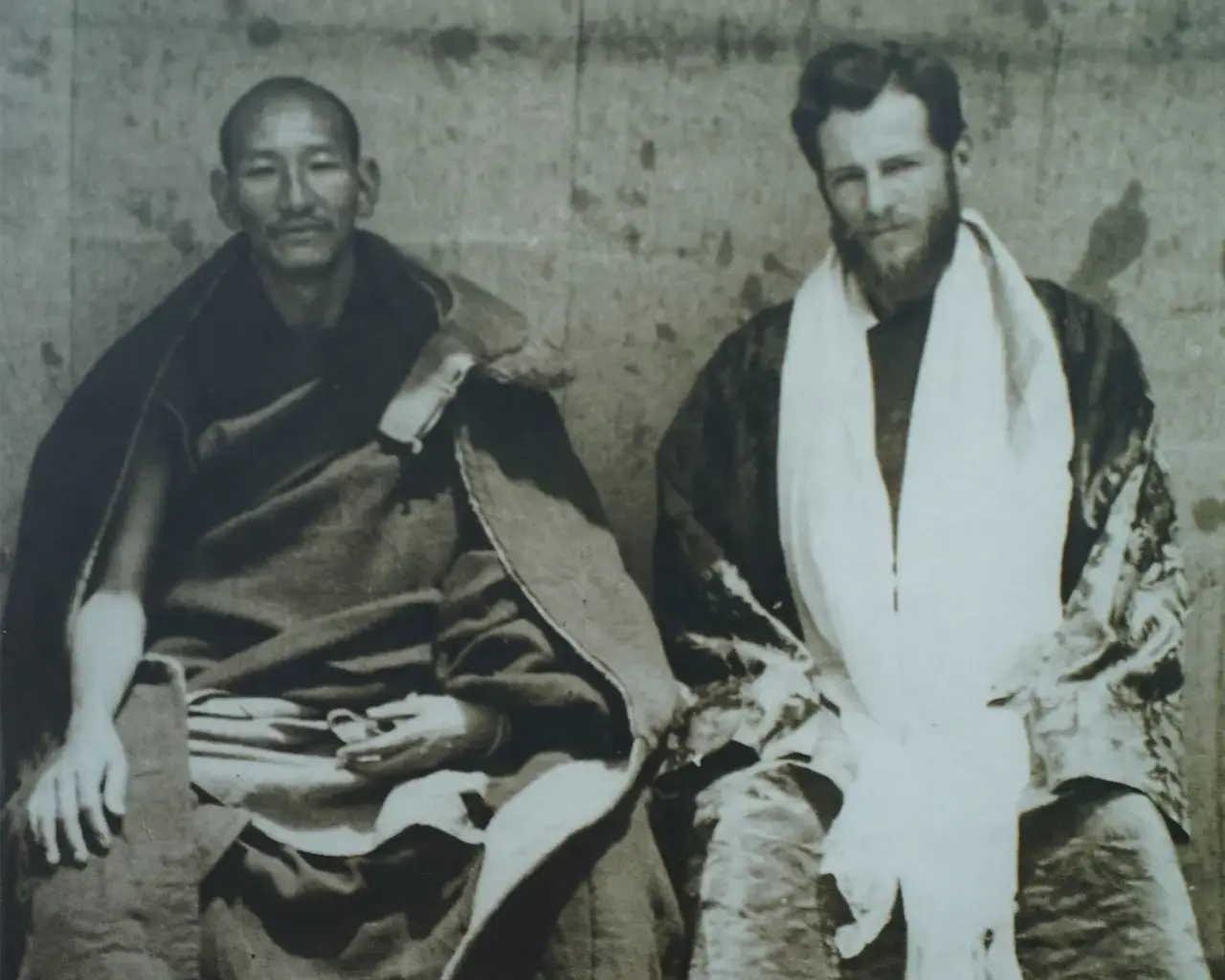 The White Lama,&nbsp;Theos Casmir Hamati Bernard and Lama, Tibet, 1937. Photo by Gegen Dorje Tharchin.