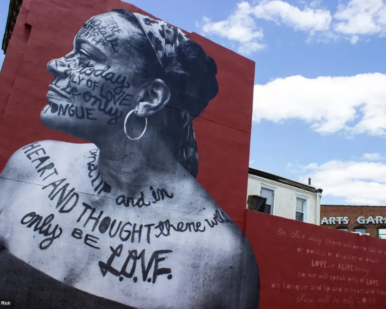 Mural of Ursula Rucker and “L.O.V.E.” poem. Photo courtesy of the artist.