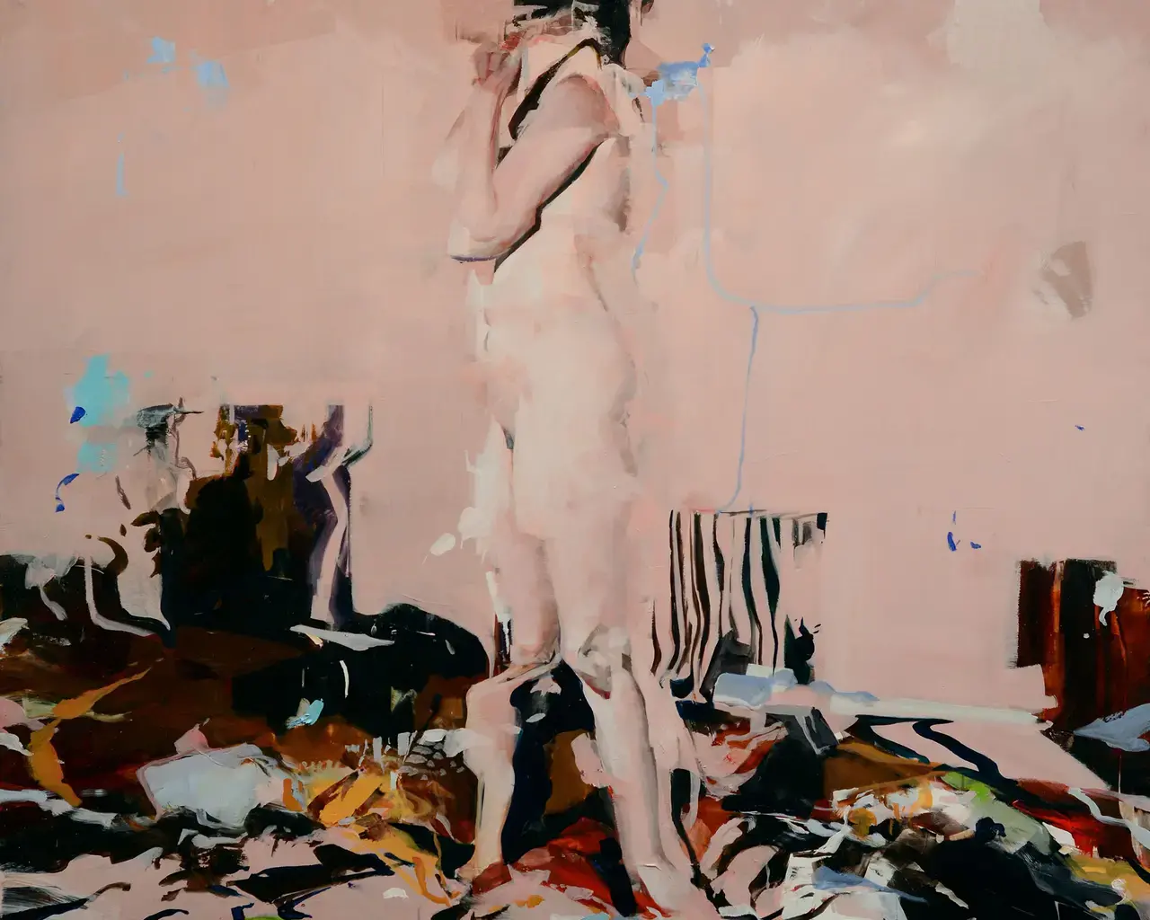 Alex Kanevsky, J.W.I. in Her Room, 2015, 48&#39; x 44&quot;, oil on wood. Photo courtesy of the artist.