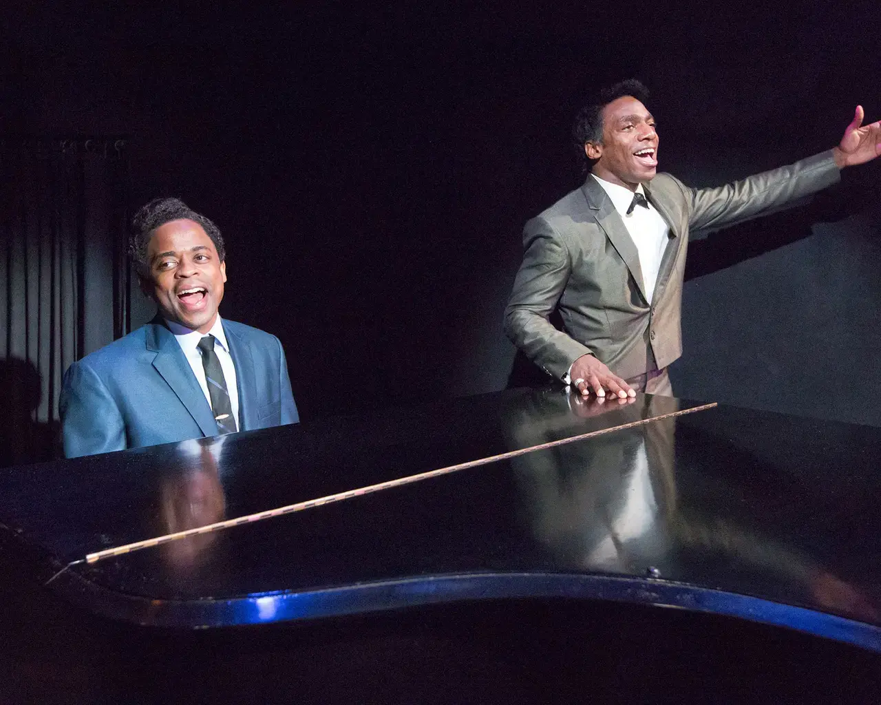 Dulé Hill and Daniel Watts in Lights Out: Nat &ldquo;King&rdquo; Cole, presented by People&rsquo;s Light. Photo by Mark Garvin.