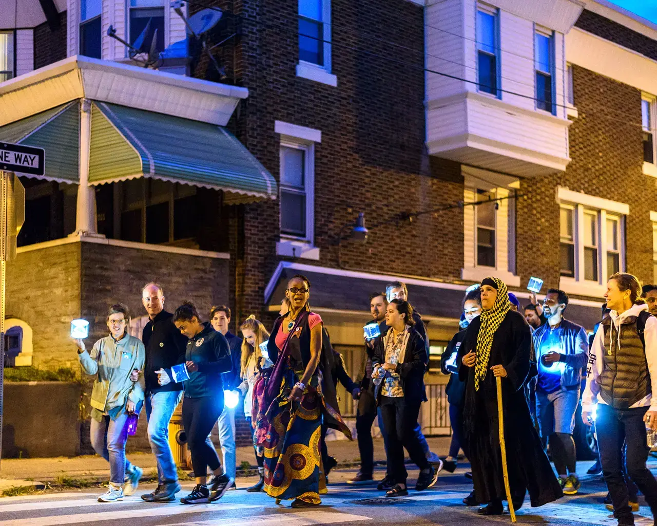 Philadelphia Assembled, &ldquo;Lighting of the Bridges.&rdquo; Photo by Tim Tiebout.