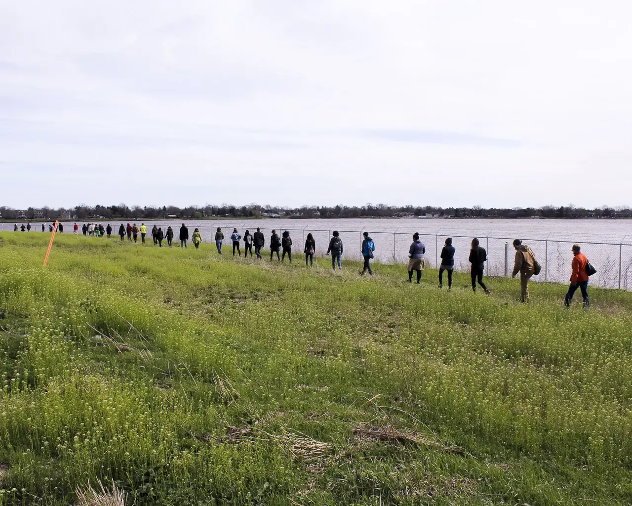 Philadelphia Contemporary and Headlong hosted a silent walking tour and interactive performance dialogue at RAIR. Photo courtesy of Philadelphia Contemporary.