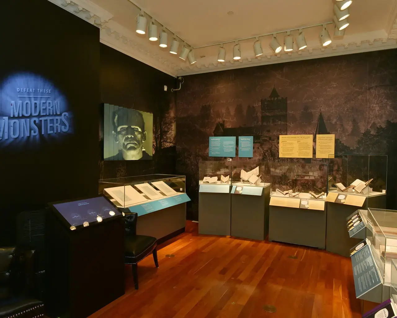 The Rosenbach of the Free Library of Philadelphia, Frankenstein &amp; Dracula: Gothic Monsters, Modern Science, 2017, installation view. Photo by Kelly &amp; Mass Photography.