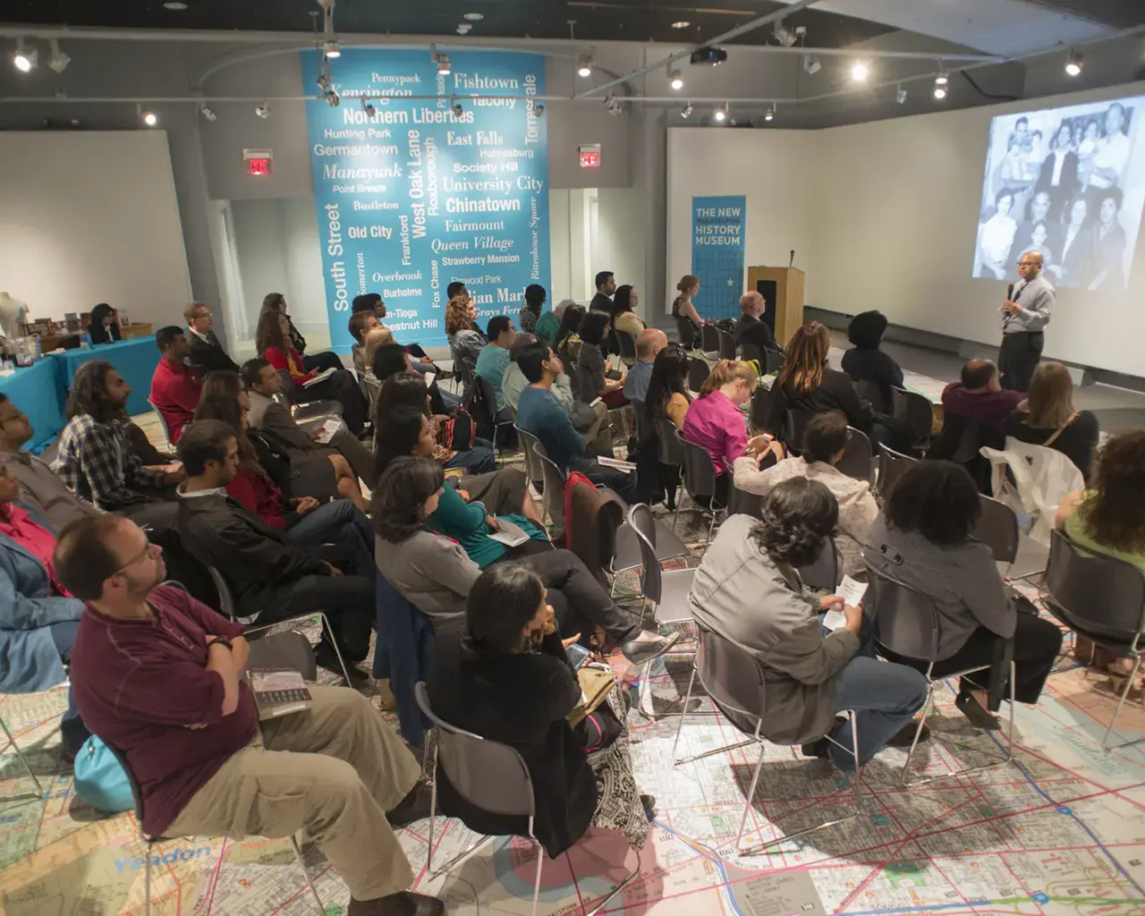 South Asian American Digital Archive, SAADA Community Forum at the Philadelphia History Museum. Pictured: SAADA Executive Director Samip Mallick. Photo by Vivek G. Bharathan.