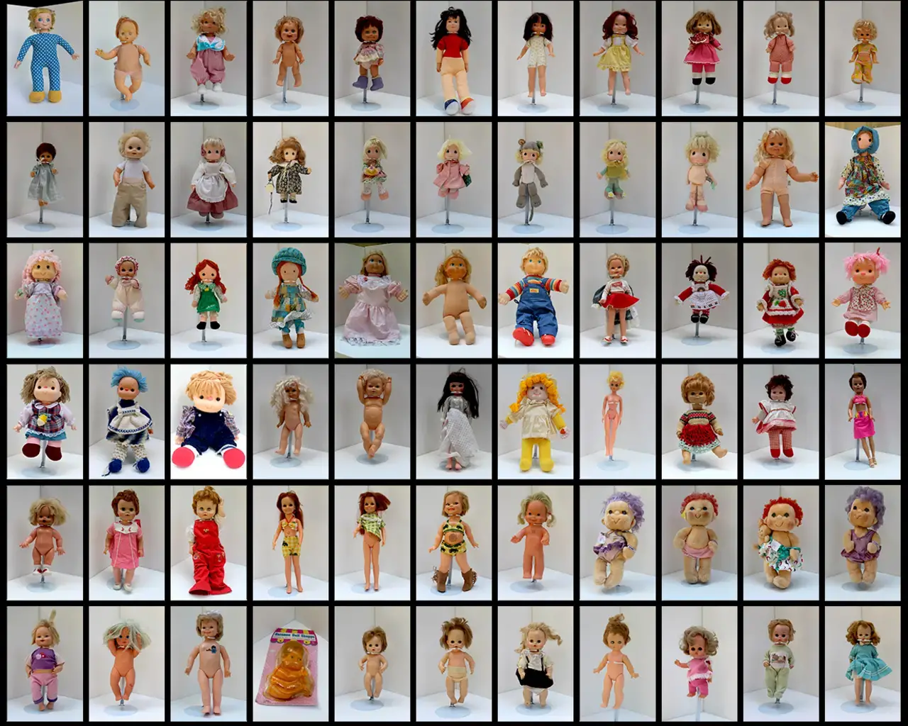 Composite image of dolls by artist Trenton Doyle Hancock. Photo courtesy of Temple Contemporary.