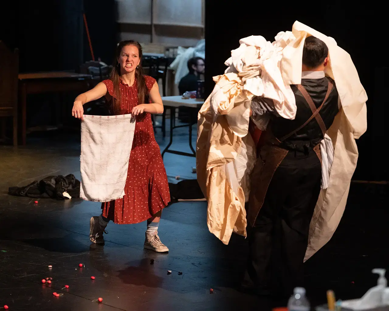 The Wilma Theater, The Cherry Orchard workshop, 2021. Pictured: Campbell O’Hare and Justin Jain. Photo by Johanna Austin.