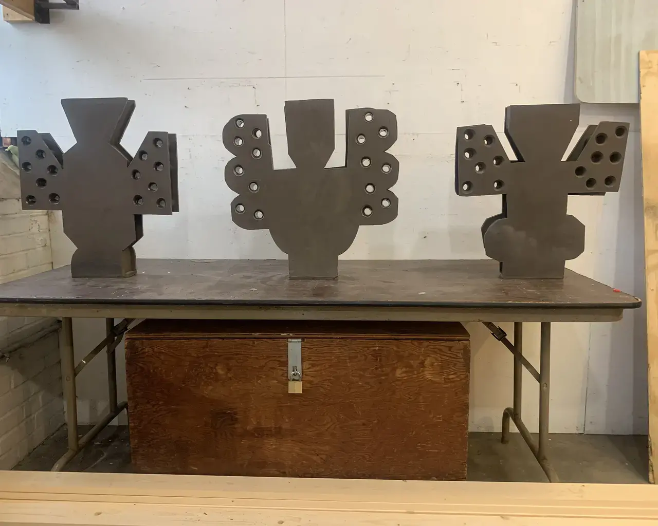 Alex Stadler, in-progress urns created for Gone and Forever, Remembrance, 2022. Photo courtesy of the William Way LGBT Community Center.