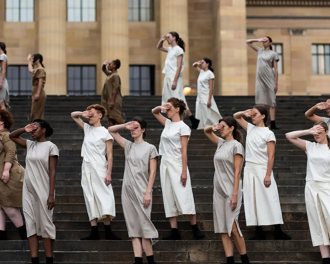 Bury Our Weapons, Not Our Bodies!, a public performance by Yael Bartana,&nbsp;September 22, 2018, Philadelphia, PA.&nbsp;Photo courtesy of the Philadelphia Museum of Art.