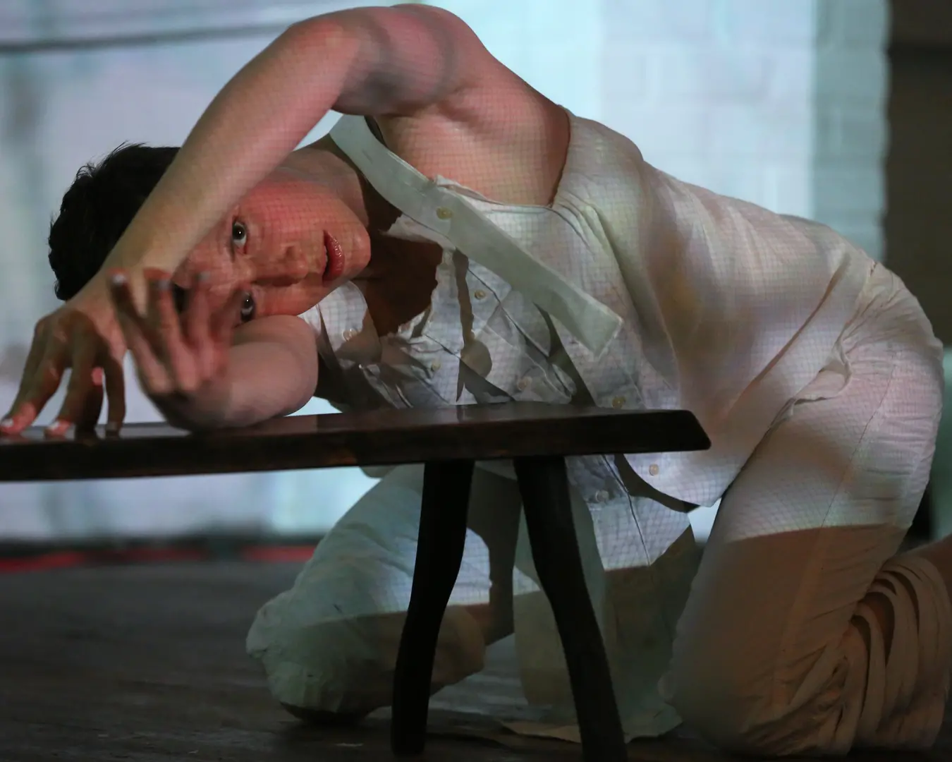 Megan Bridge in situation: becoming. Photo courtesy of &lt; fidget &gt;.