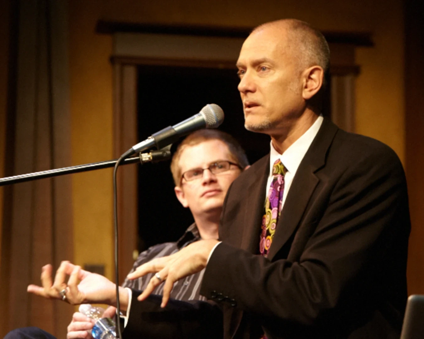 Alan Brown with Clayton Lord of Theatre Bay Area (left) at \Measuring Intrinsic Impact