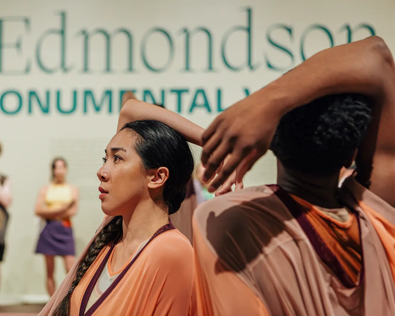 The Barnes Foundation, Returning to Before, performed as part of William Edmondson: A Monumental Vision exhibition, choreographed by Brendan Fernandes. Photo by Daniel Jackson for Embassy: Interactive.