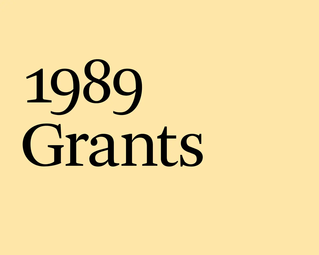 1989 Grants