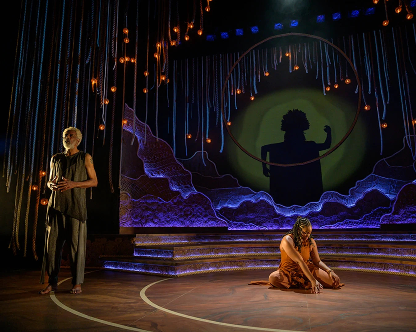 Lindsay Smiling in Inua Ellams’ The Half God of Rainfall, The Wilma Theater, 2025. Photo by Johanna Austin.