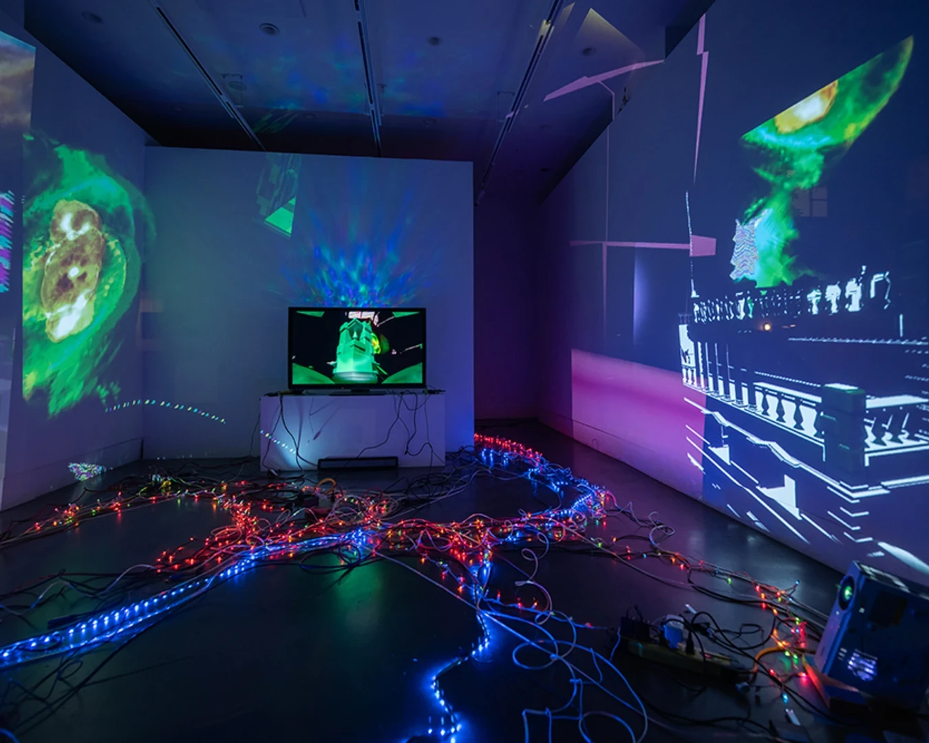 Leonard Pearlstein Gallery's 2025 project grant will feature the work of installation artist Tabitha Nikolai, pictured here at the Liquid Dungeon Byproduct group exhibition, Holding Contemporary, Portland, OR, October 2020. Photo by Mario Gallucci.