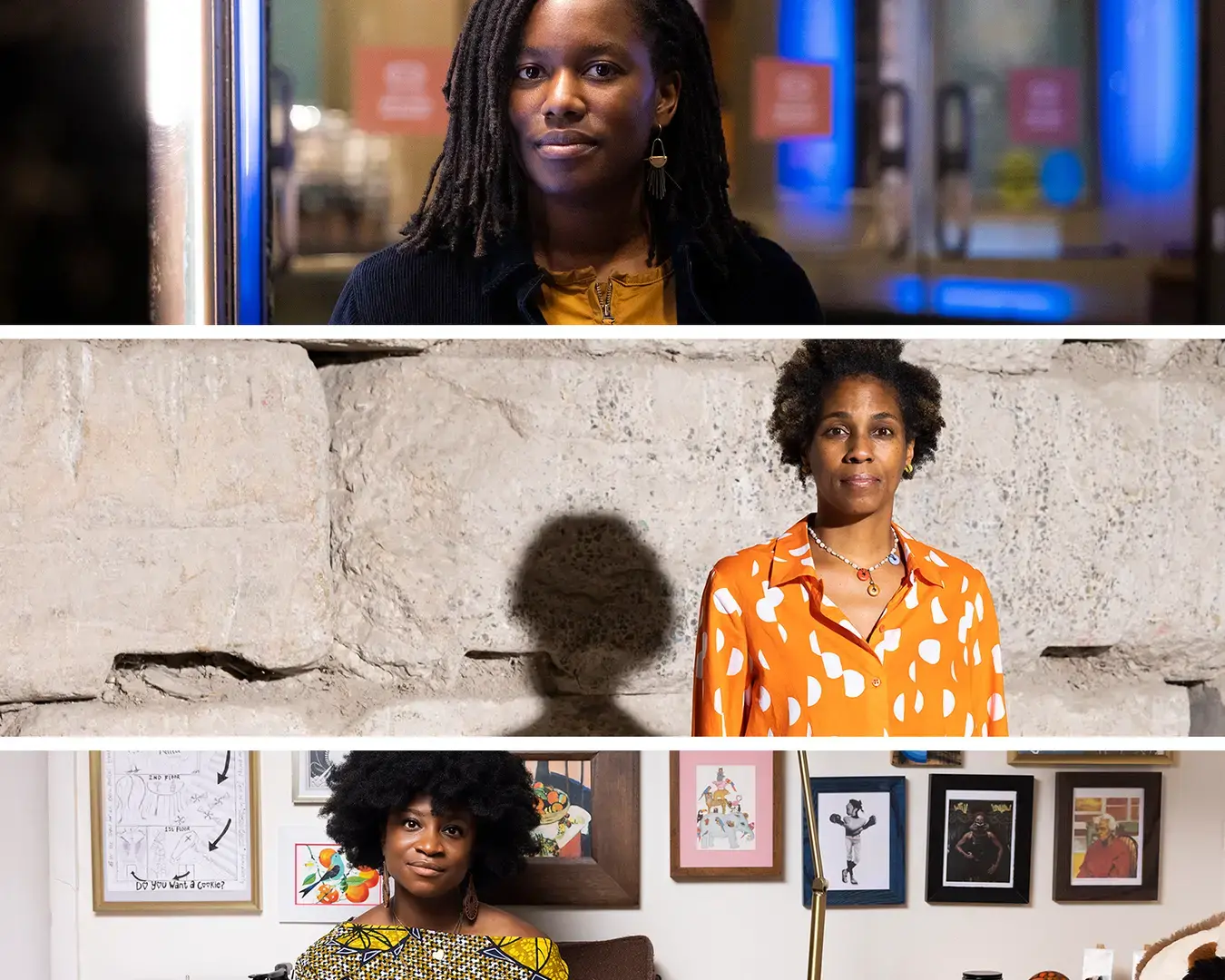 Pew Fellows Shatara Michelle Ford, Karyn Olivier, and Brett Ashley Robinson. Photos by Ryan Collerd.