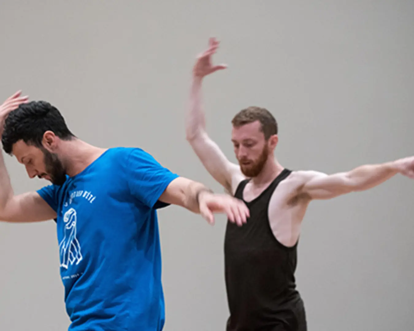 Rehearsal photograph of DUO by William Forsythe at the Philadelphia Museum of Art on September 12, 2016. Performance by Brigel Gjoka and Riley Watts.