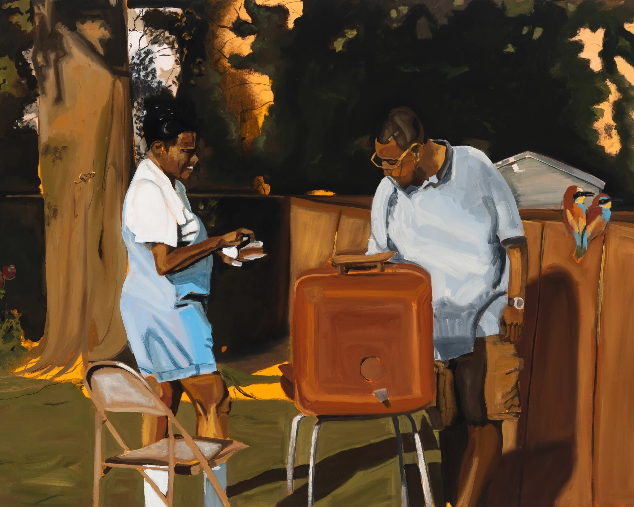Jerrell Gibbs, Trees, 2019, oil on canvas, 36" x 48", The Margaux and Raphael Blavy Collection, Saint Epain, France. Brandywine Museum of Art is presenting the first monographic exhibition of Gibbs’ work.