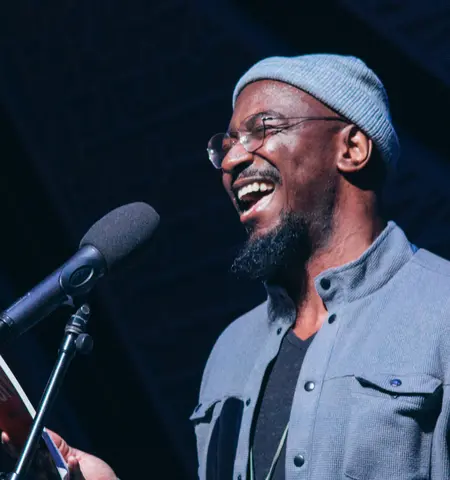 Pew Fellow Phillip B. Williams performs a reading at National Sawdust, Brooklyn, NY. Photo by Elijah Bean.