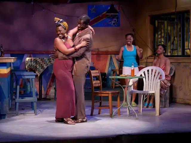 Heather Alicia Simms, Oberon K.A. Adjepong, Chandra Thomas, Keona Welch in Ruined. Photo by Mark Garvin.