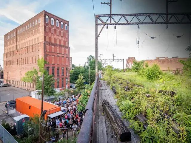 An overhead view of the PHS Pop Up Garden at the Viaduct Rail Park. Photo by Rob Cardillo.