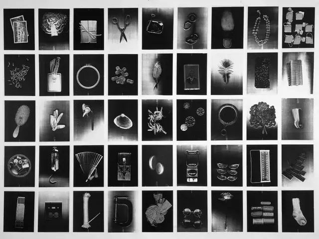 Pati Hill, Alphabet of Common Objects, c. 1975-79, 45 black and white copier prints, each 11&rdquo; x 8.5,&Prime; part of Arcadia University Art Gallery&#39;s 2015 exhibition Pati Hill: Photocopier. Courtesy Estate of Pati Hill and Arcadia.