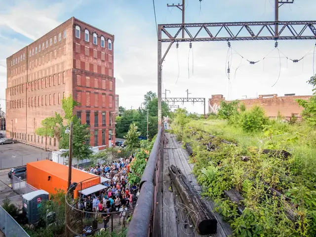 An overhead view of the PHS Pop Up Garden at the Viaduct Rail Park. Photo by Rob Cardillo.